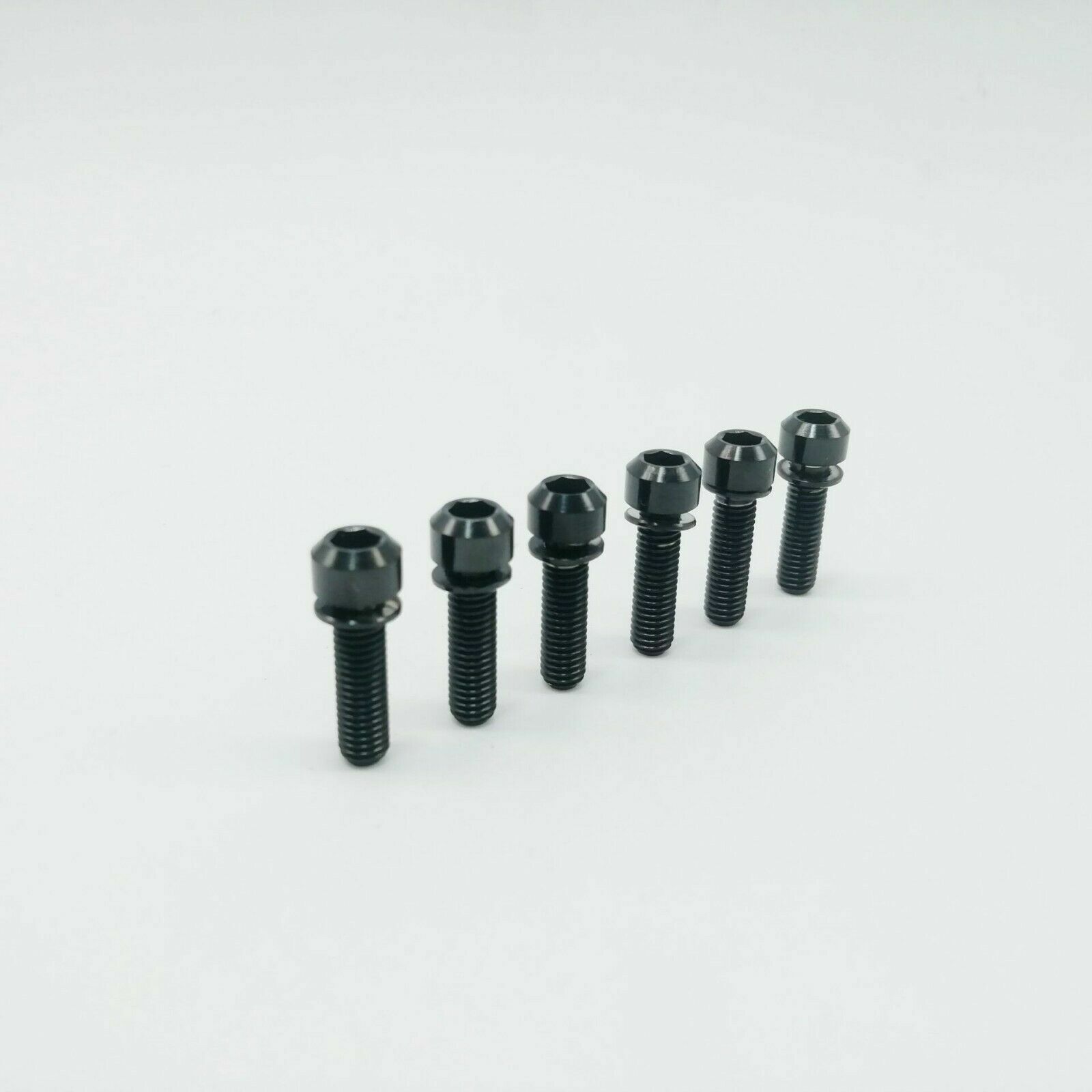 6 Pcs Titanium Ti M5 M6 Hex Socket Washer Round Head Bolt for Bike Bicycle Stem