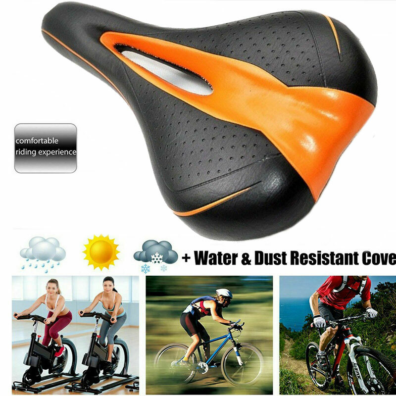 Bicycle Bike Saddle Hollow Soft Comfort MTB Saddle Seat Orange Road Cushion Pad