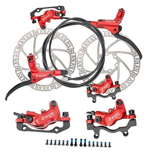 zoom HB876 4-Piston Pre-Bled Hydraulic Disc Left-Front&Right-Rear ZM3000 Red