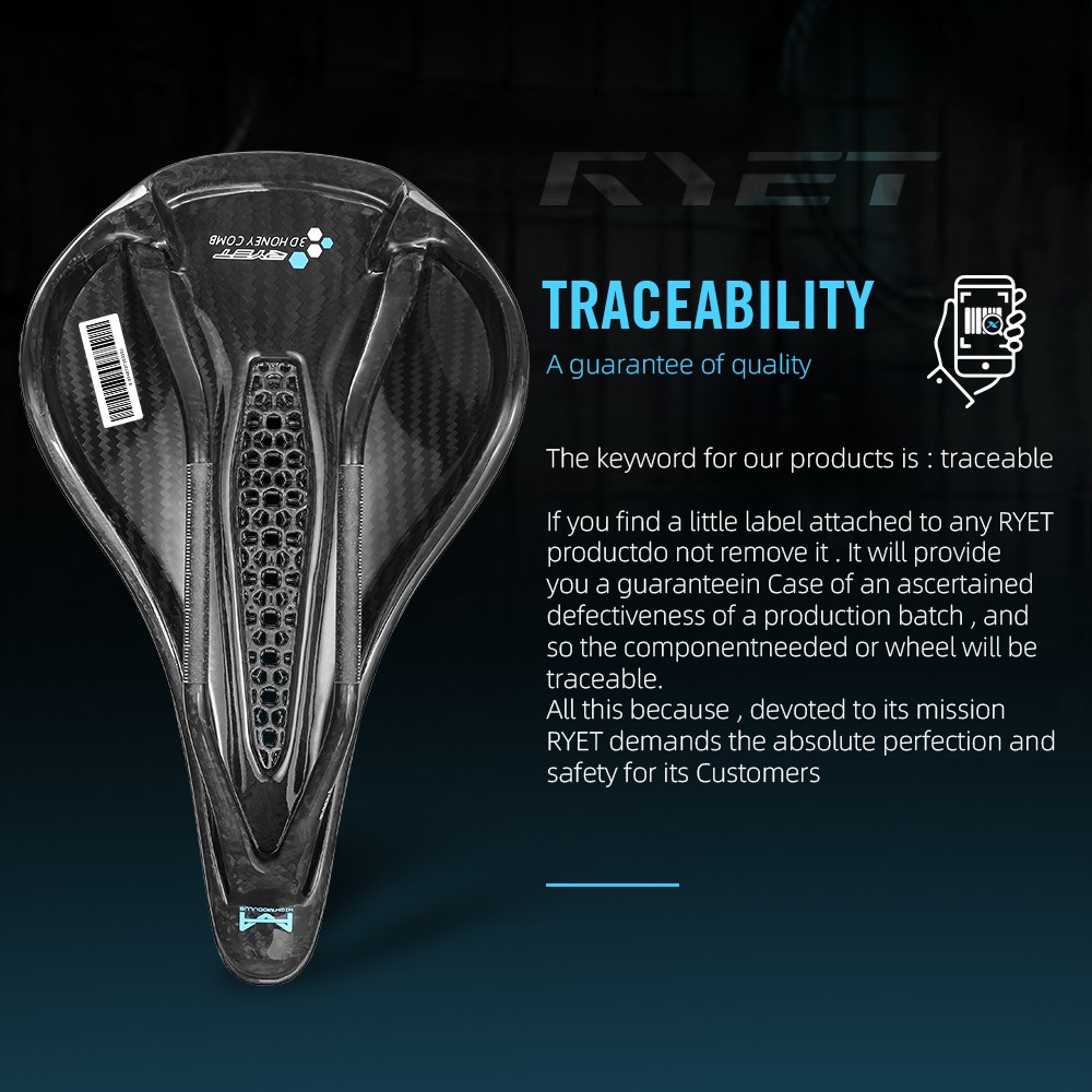 Ultralight RYET Carbon 3D Saddle 190g 145/155mm 7×9 Rails for Road MTB Gravel