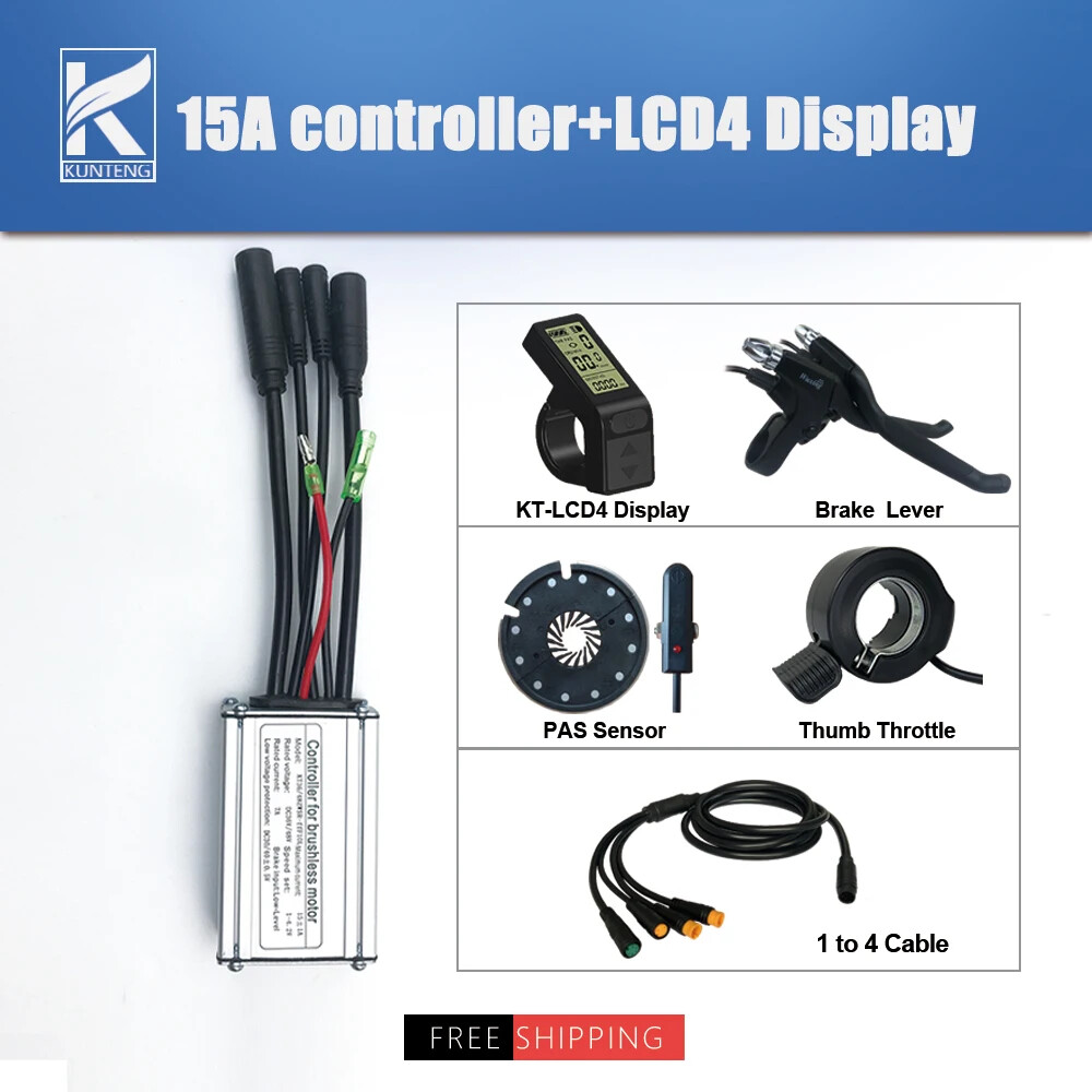 KT Controller 36V 48V 15A 250W 350W Waterproof E-bike Controller with Display