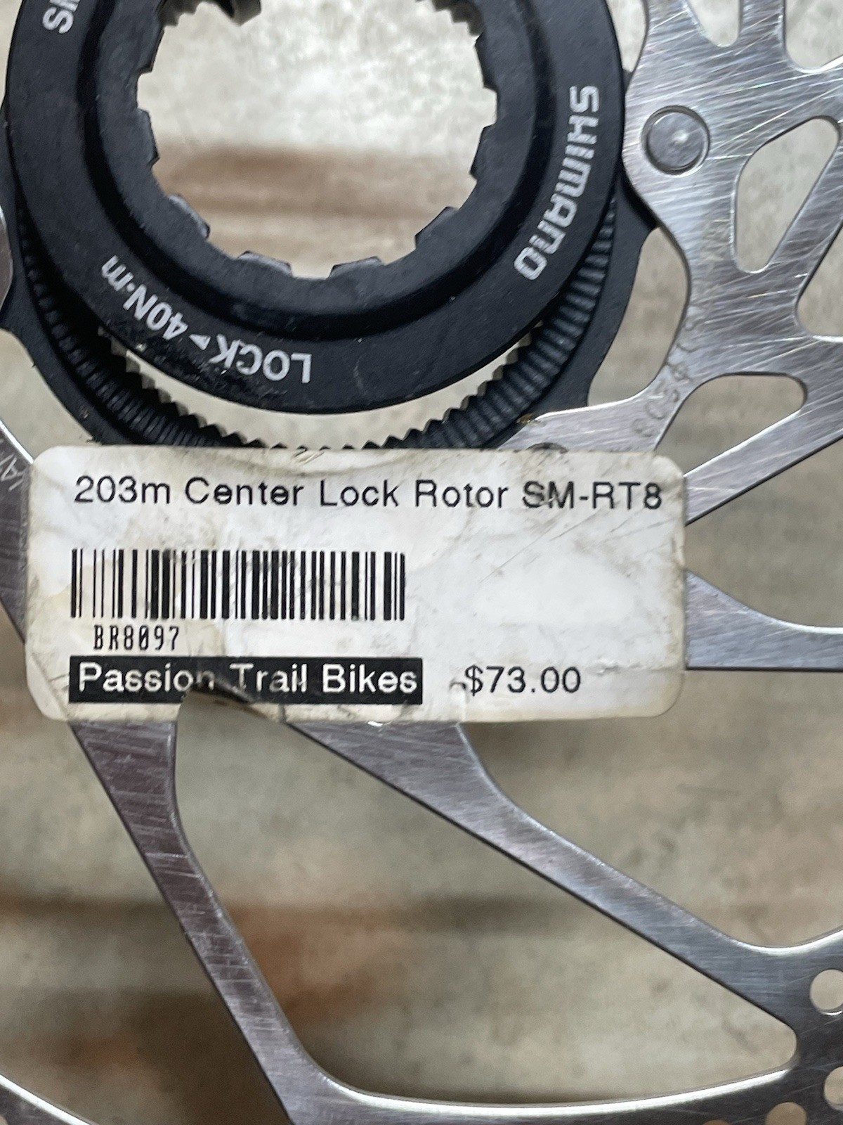 Shimano Disc Center Lock Rotor SM-RT8, 6 Bolt, Silver, 203mm NOS