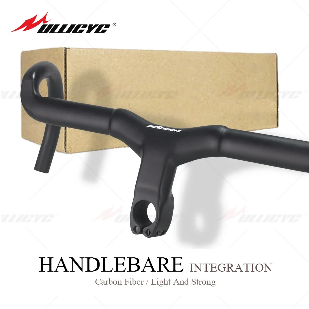Full Carbon Fiber Integrated Road Bicycle Handlebar -6 Degree 31.8mm Clamp
