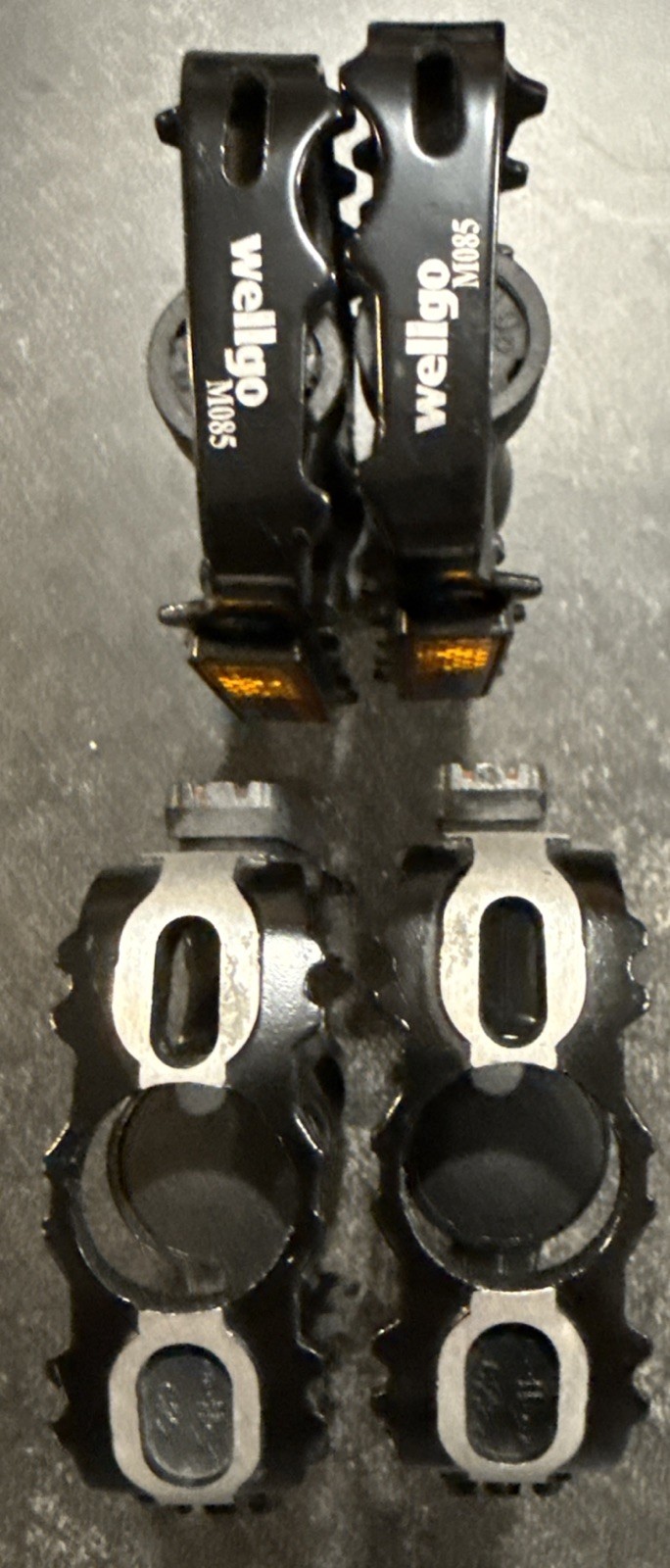 2 Pairs Wellgo Bicycle Bear-trap Pedals w/Reflectors New Takeoffs