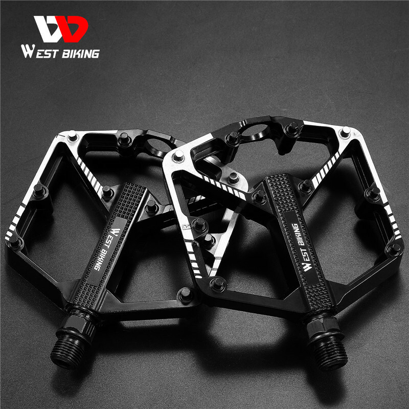 WEST BIKING Bike Pedals DU Bearing 9/16″ Aluminum Cycling Bicycle Pedals Black
