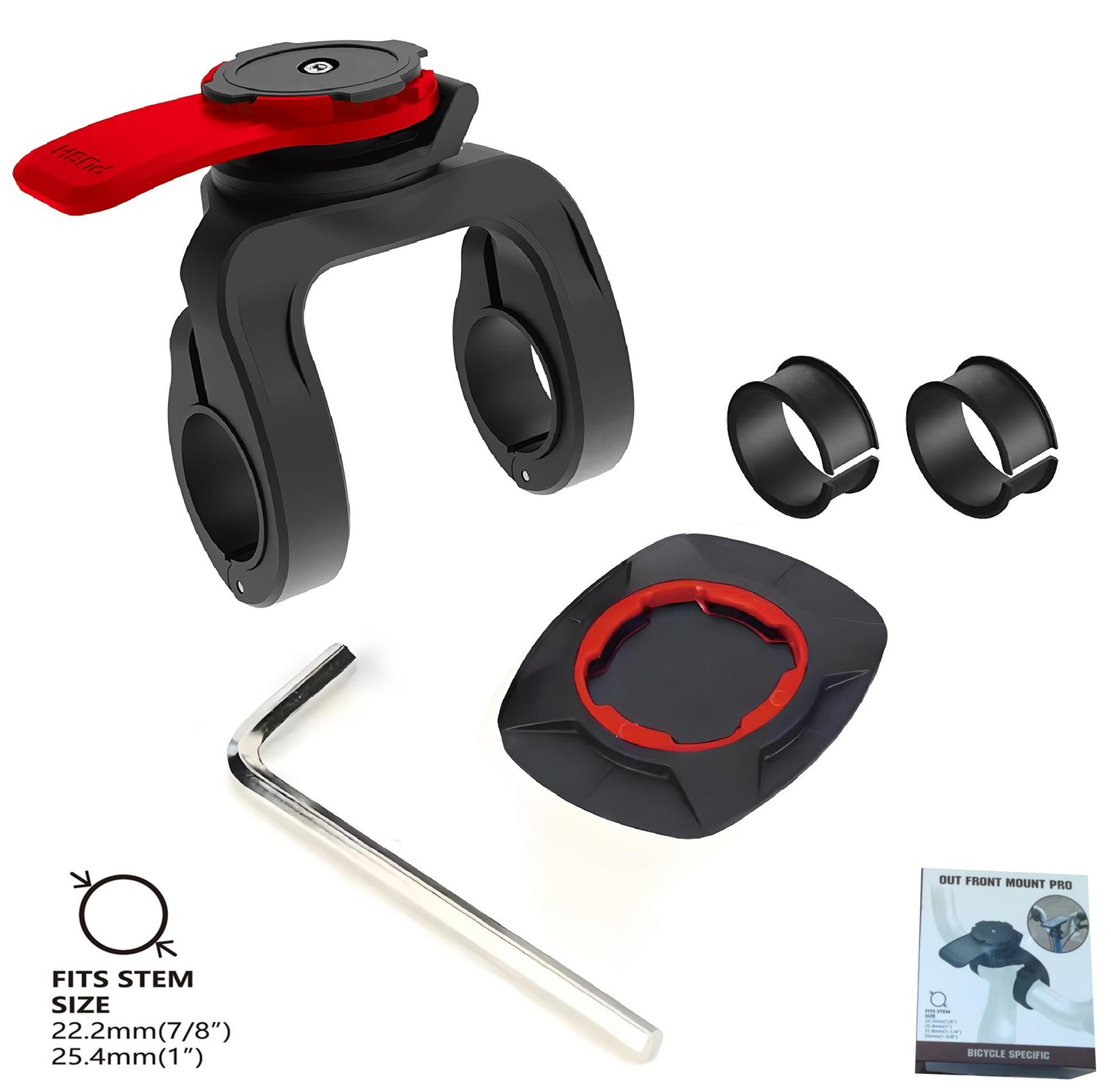 360° Rotatable Handlebar Holder Fit 4.7-7.2″ Phones, Heavy Duty for Bike/bicycle