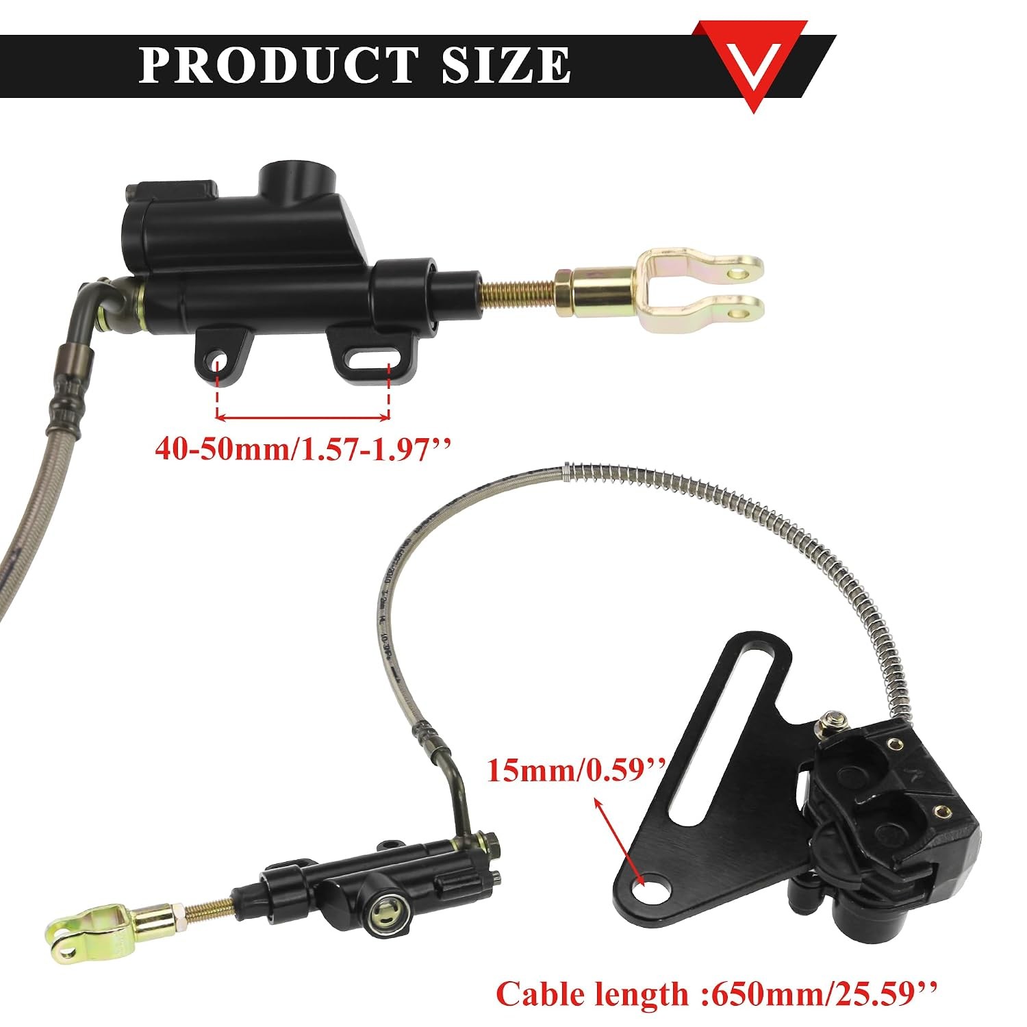 15mm Hydraulic Rear Disc Brake Caliper System 150cc 200cc 250cc Motorcycle Brake