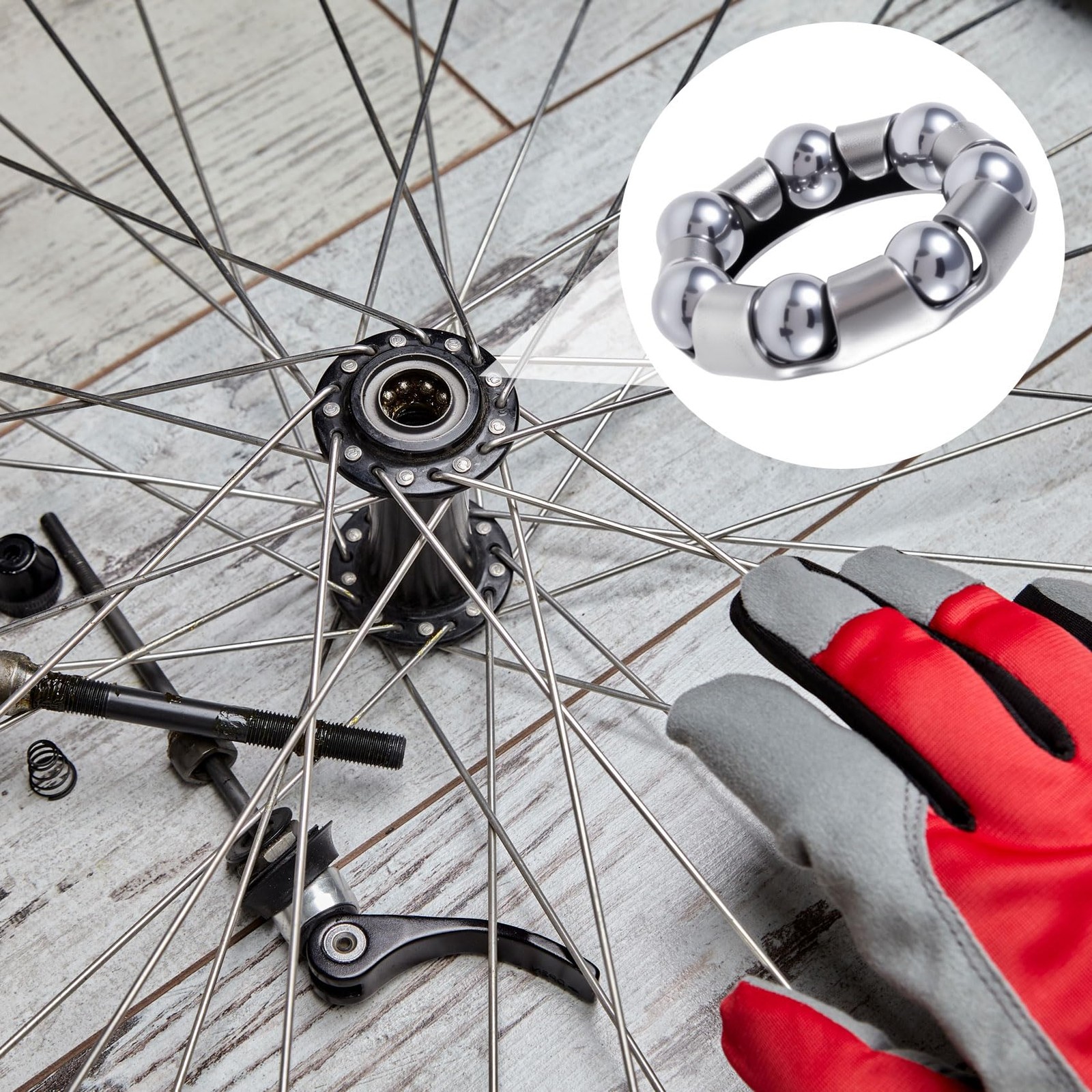4 Pcs Bicycle Ball Bearings Retainer Wheel Hub Steel Balls Replacement Part