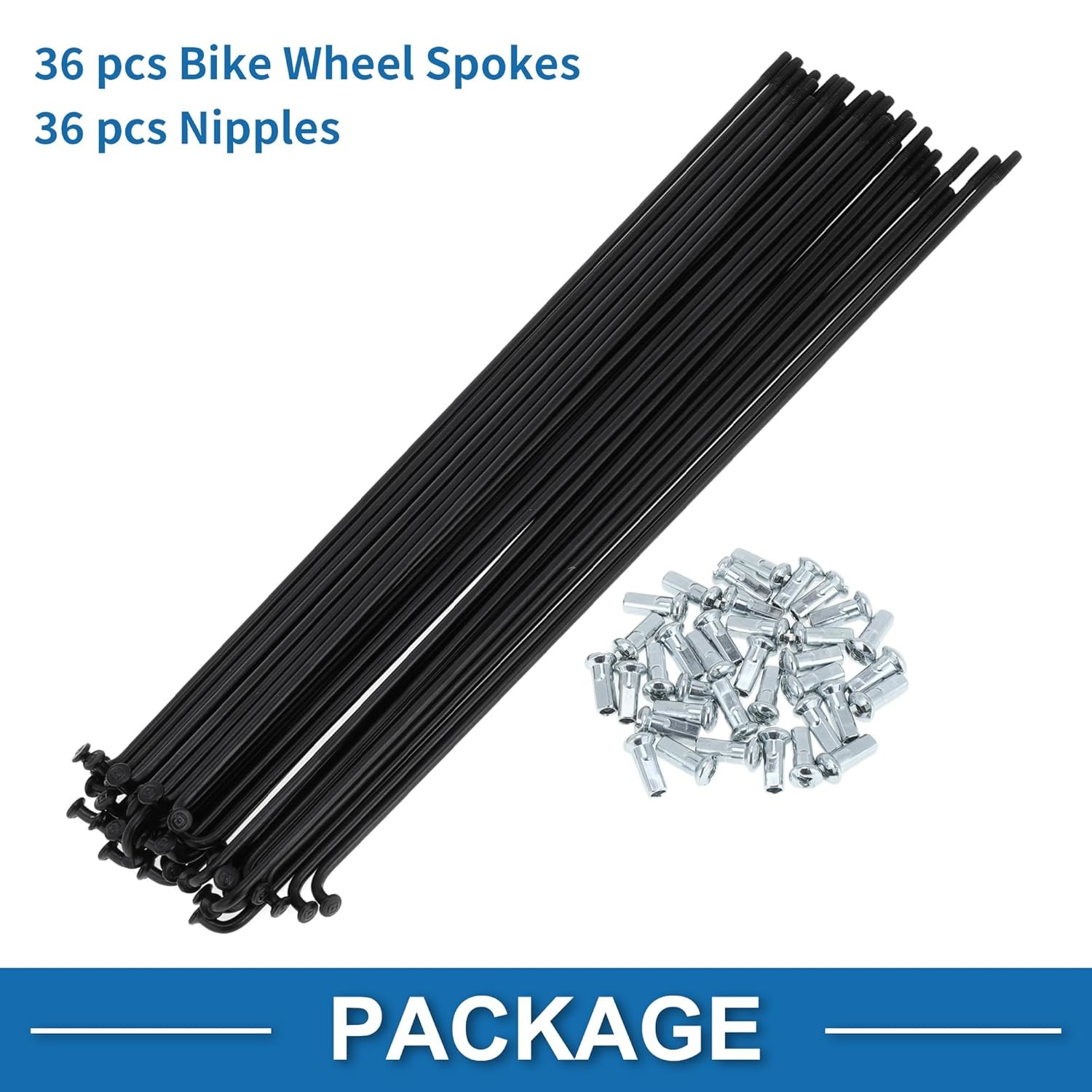 12G 220mm Carbon Steel Black Bicycle Spokes Straight Pull Wheel 1 Set Hub Spokes
