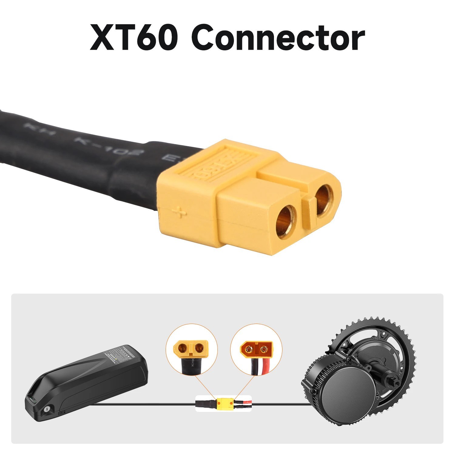 Ebike 4/5/6 Pin hailong Battery Power Connector Plug , XT60 Male & Female cable