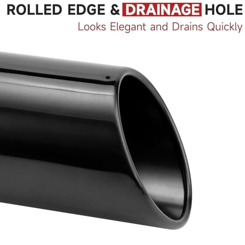 Black Exhaust Tips 2.5″ Inlet, 2.5″ Inlet 2.5″ ID – 4″ OD – 12″ Long Clamp on