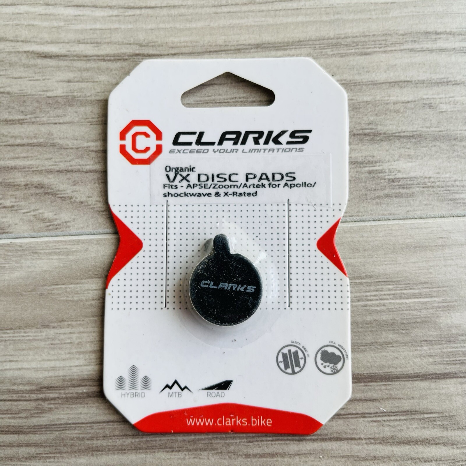 Clark’s VX Disc Brake Pads Fits APSE Zoom Artek for Apollo / Shockwave