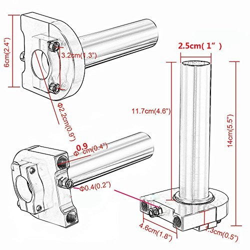 Yibid Motorcycle 7/8″ Handlebar Antiskid Rubber Hand Black + Throttle tube