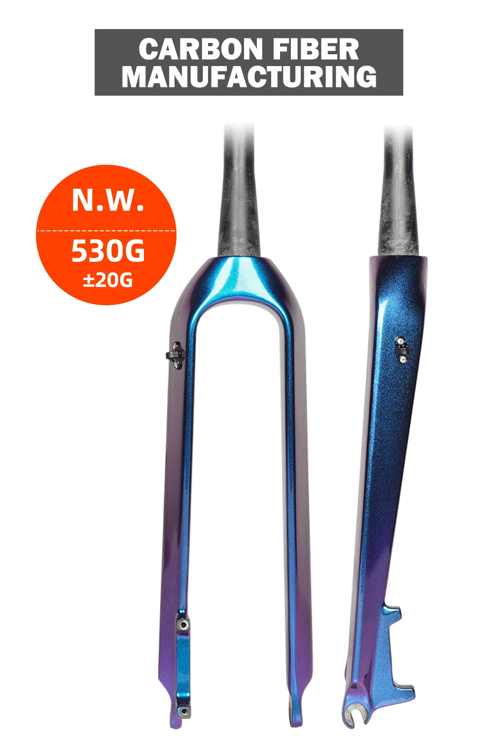 Carbon MTB Bicycle Rigid Fork Disc Brake Tapered Tube Ultralight Bicycle Fork