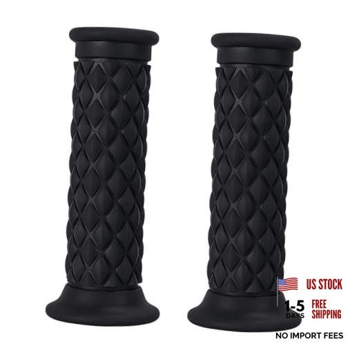 Motorcycle Grips Non Slip Rubber Bar End Open Bar End-7/8″&1″(22mm&24mm) Black