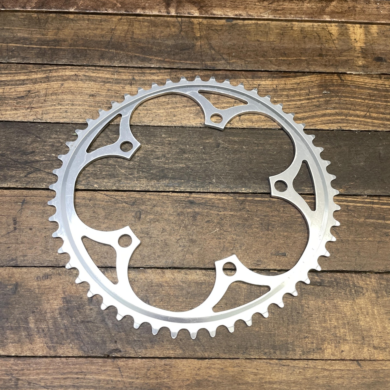 Vintage Sakae Oval-Tech 52T Chainring 130 BCD 5-Arm Silver Road 52 Tooth Oval