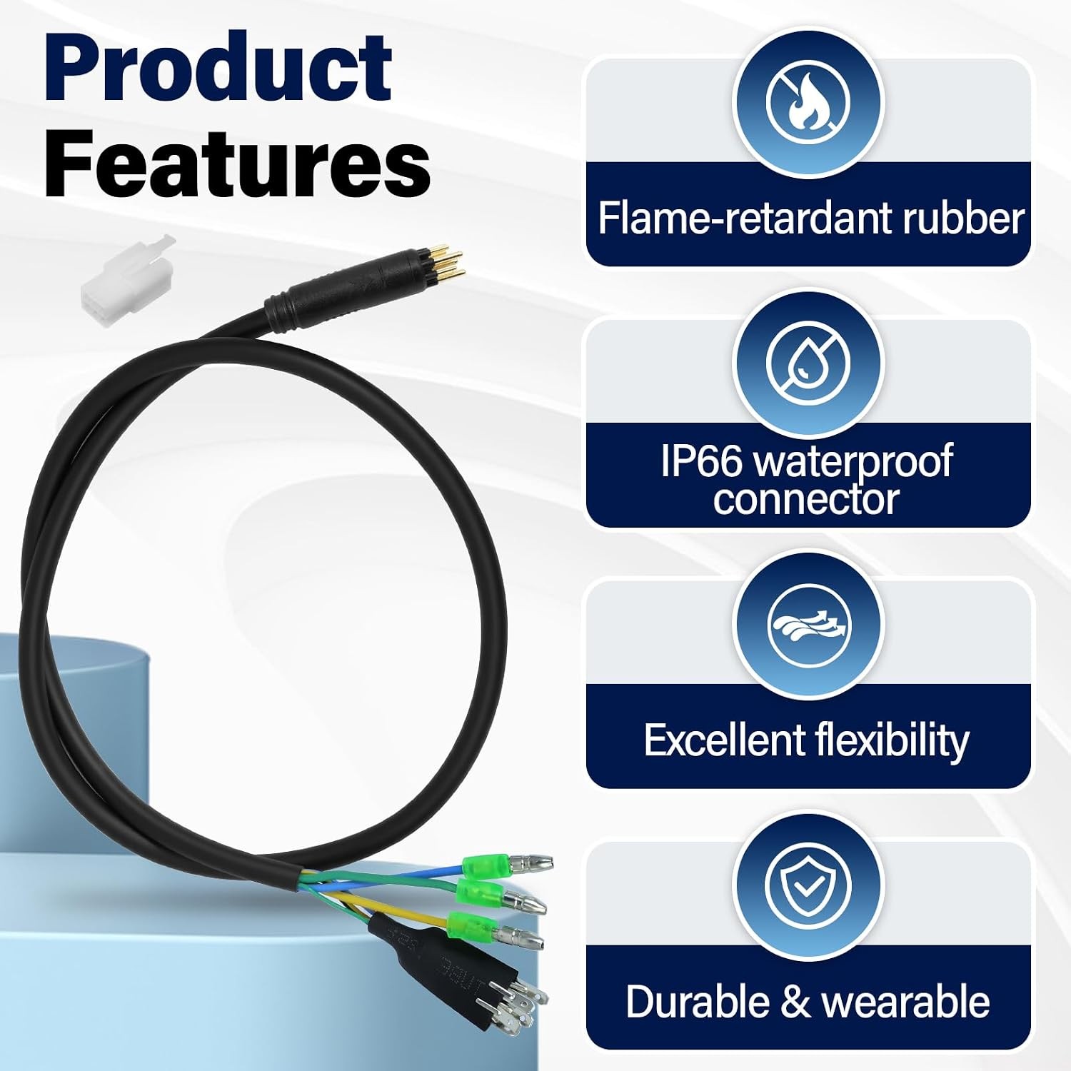 9 Pin Hub Motor Convert Extension Cable, Waterproof Connector 36V 48V 72V Electr