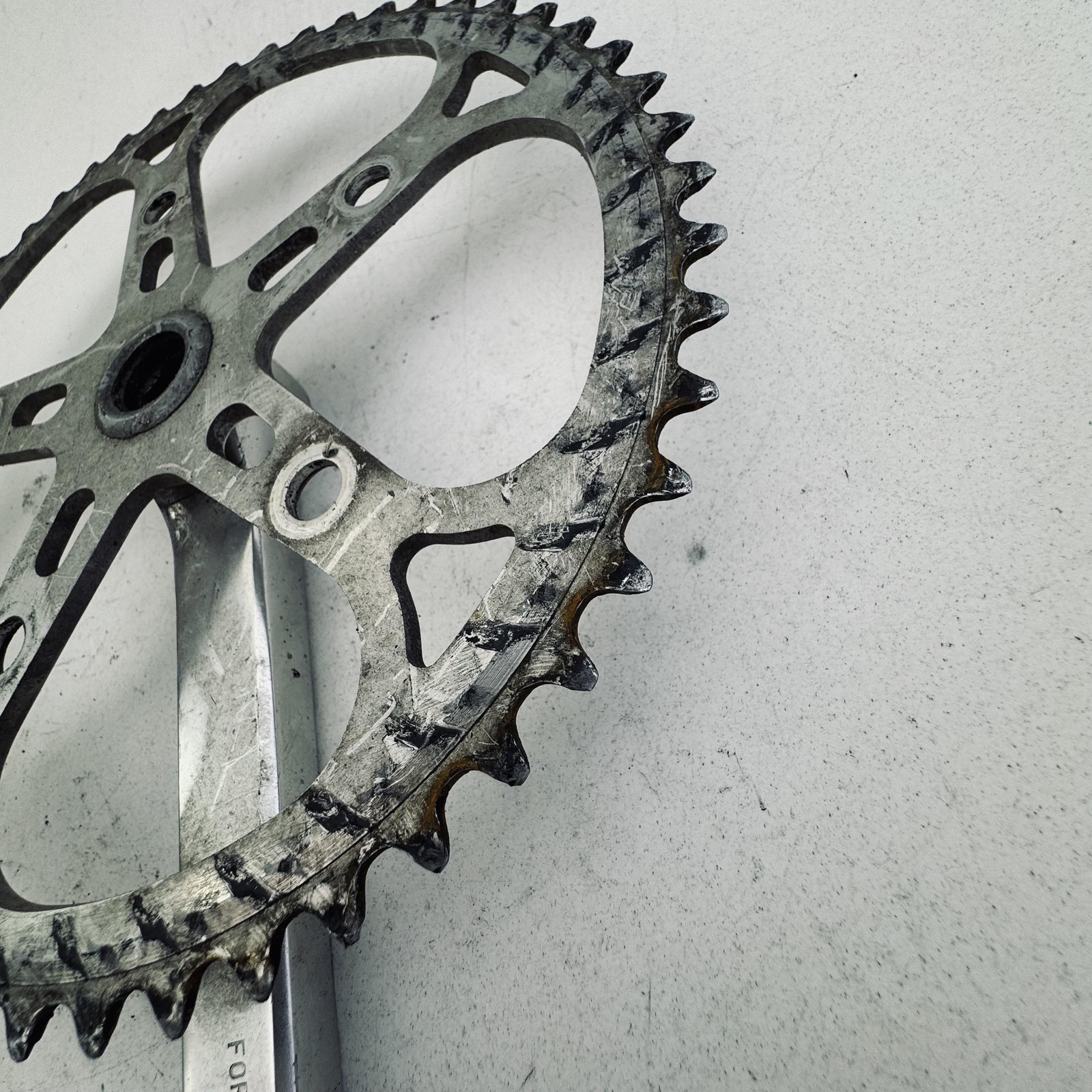 Vintage Fuji F-12 Single Crank 171mm Sugino 52T Japan Road Bike Silver Part A78