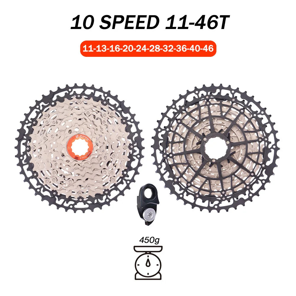 ZTTO 10-Speed MTB Cassette 11-40T/42T/46T/48T/50T Steel Freewheel HG Hub