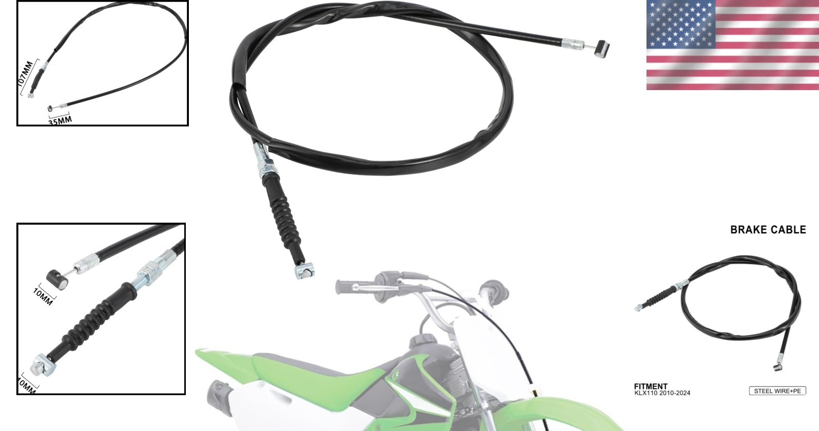 Durable Steel Wire Brake Cable for KLX 110 Models 2002-2024 – Enhanced Control