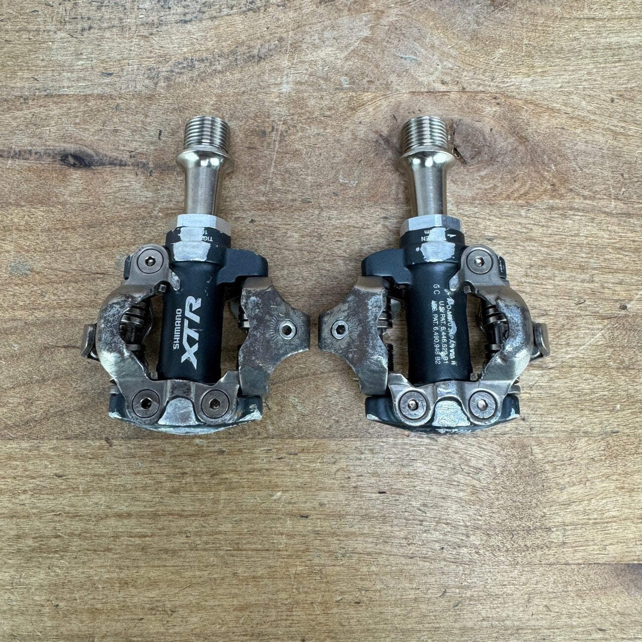 Shimano XTR PD-M970 Stainless Steel Spindle MTB Bike Clipless Pedals 328g