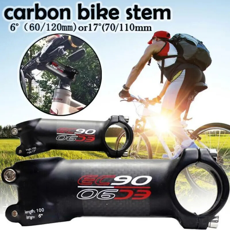 Carbon Stem 31.8mm Bike Handlebar Stem 6/17 Degree 60-120mm Bike Part
