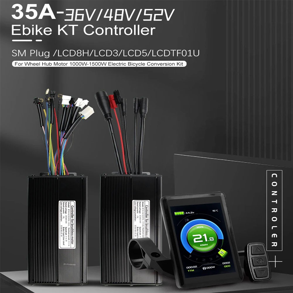 KT 35A Sine Wave Controller 36V-52V for 1000W/1500W E-bike w/ KT Display HAU