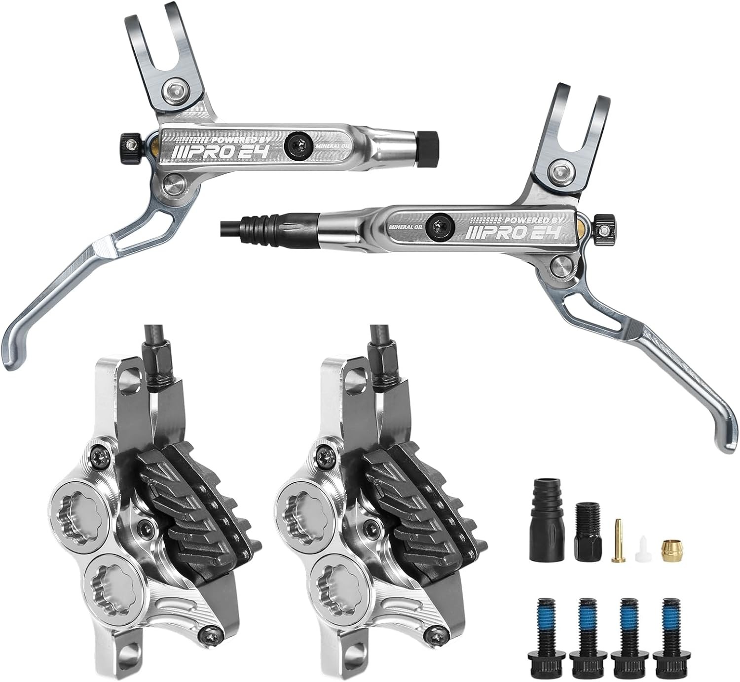 BUCKLOS IIIPRO MTB 4 Piston Hydraulic Disc Brake Set