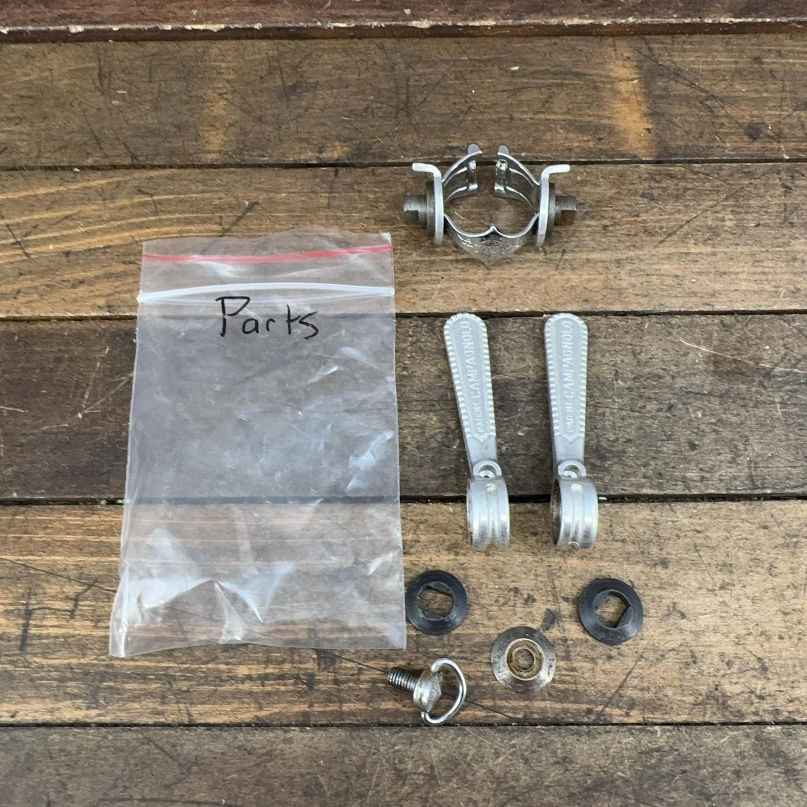 Vintage Campagnolo Friction Shifter Set Down Tube Clamp 28.6 Arms PARTS