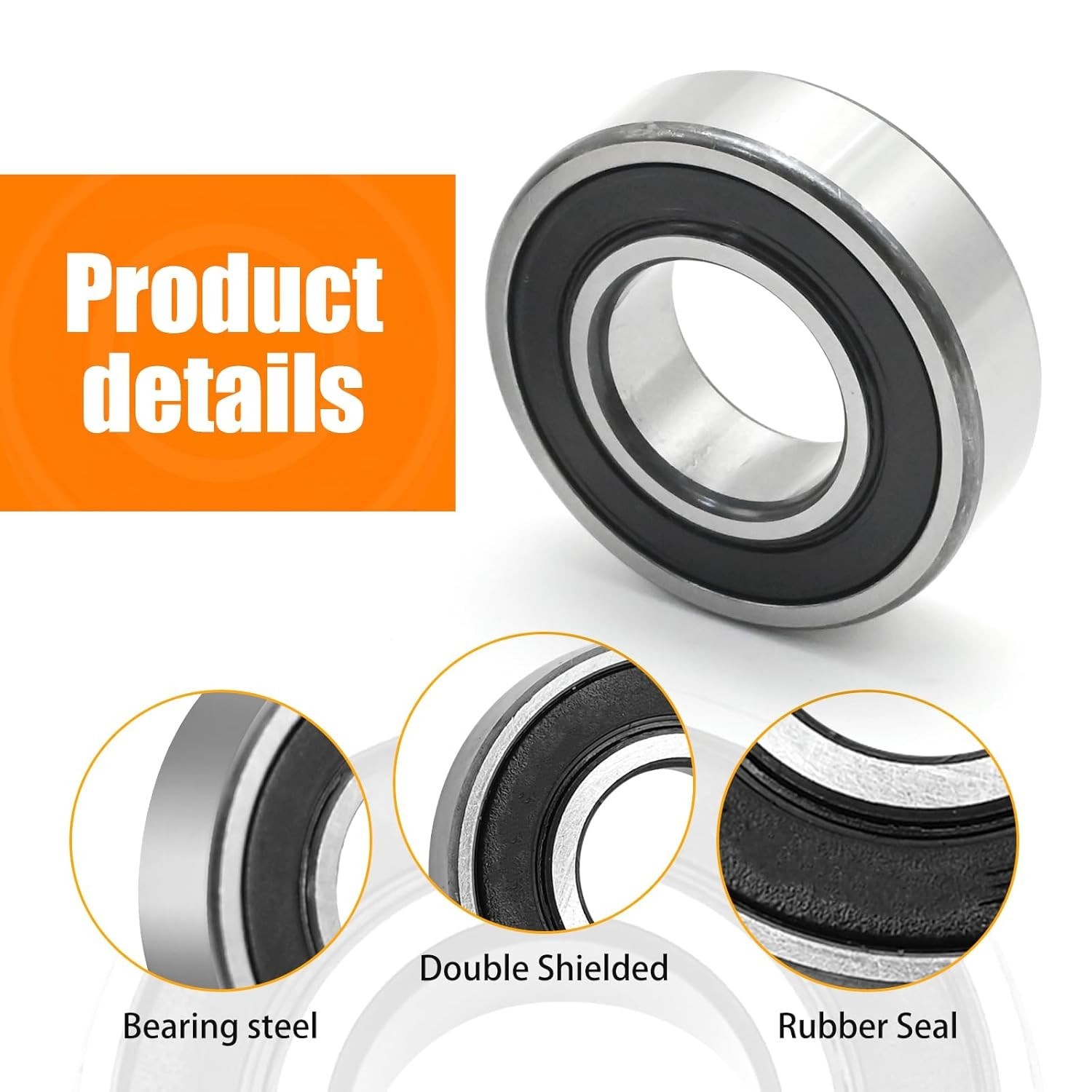 2 Pack Wheel Bearing Kit with ABS Sealed, Replacement for Harley FLHT, FLHX,
