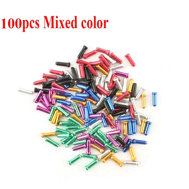 50-100Pcs Bike Cable End Caps Aluminum Alloy Brake Shift Wire Tips MTB Road