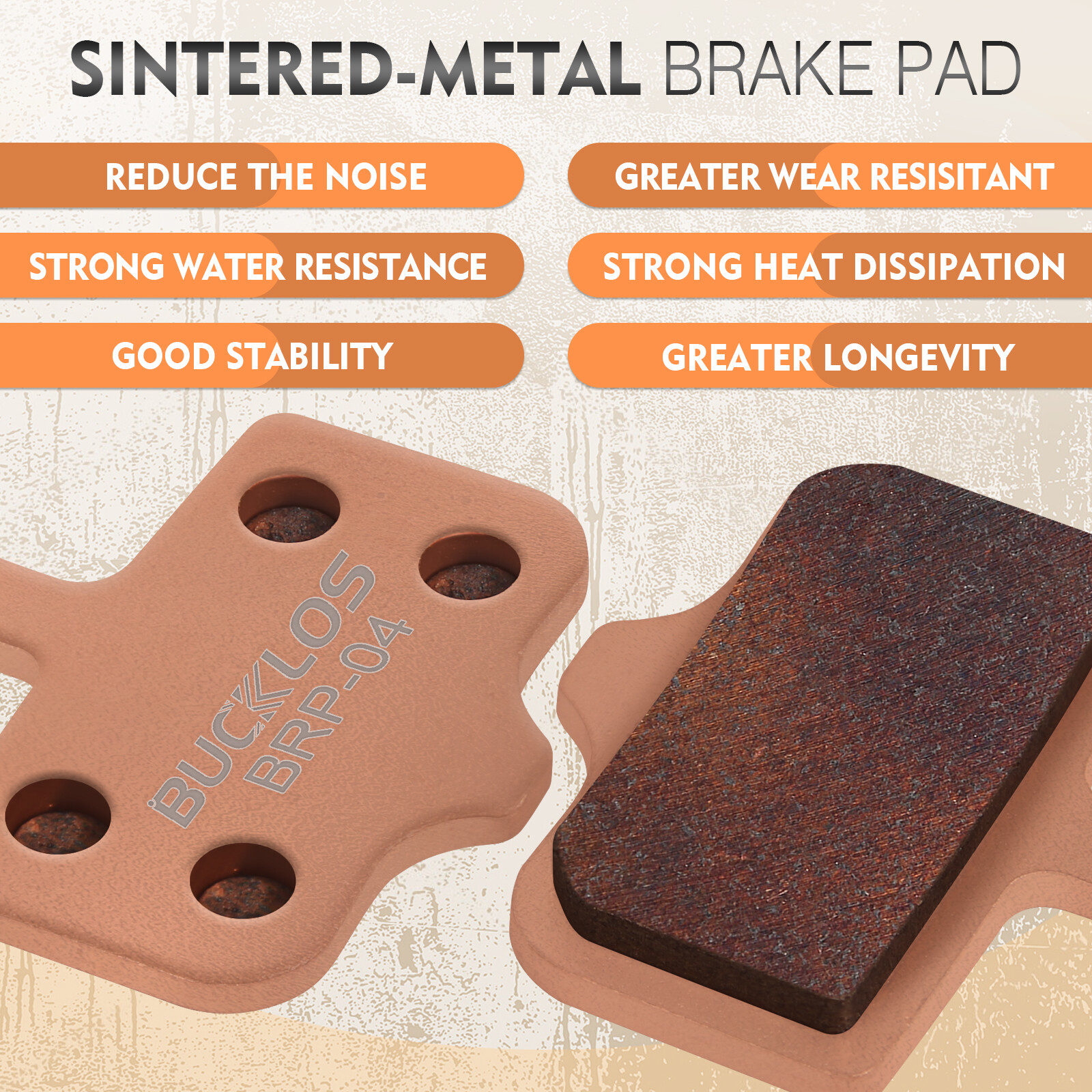 BUCKLOS 2 Pair Bicycle Disc Brake Pad Resin/Ceramic/Sintered Metal for AVID/SRAM