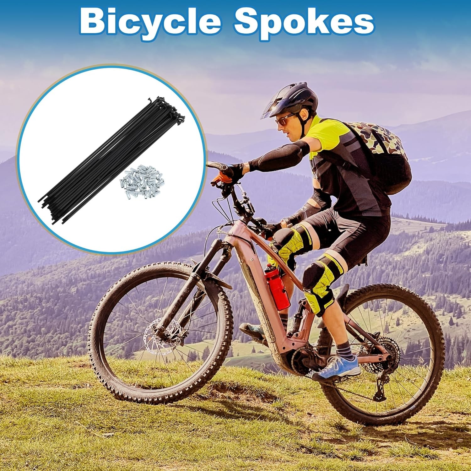 12G 220mm Carbon Steel Black Bicycle Spokes Straight Pull Wheel 1 Set Hub Spokes