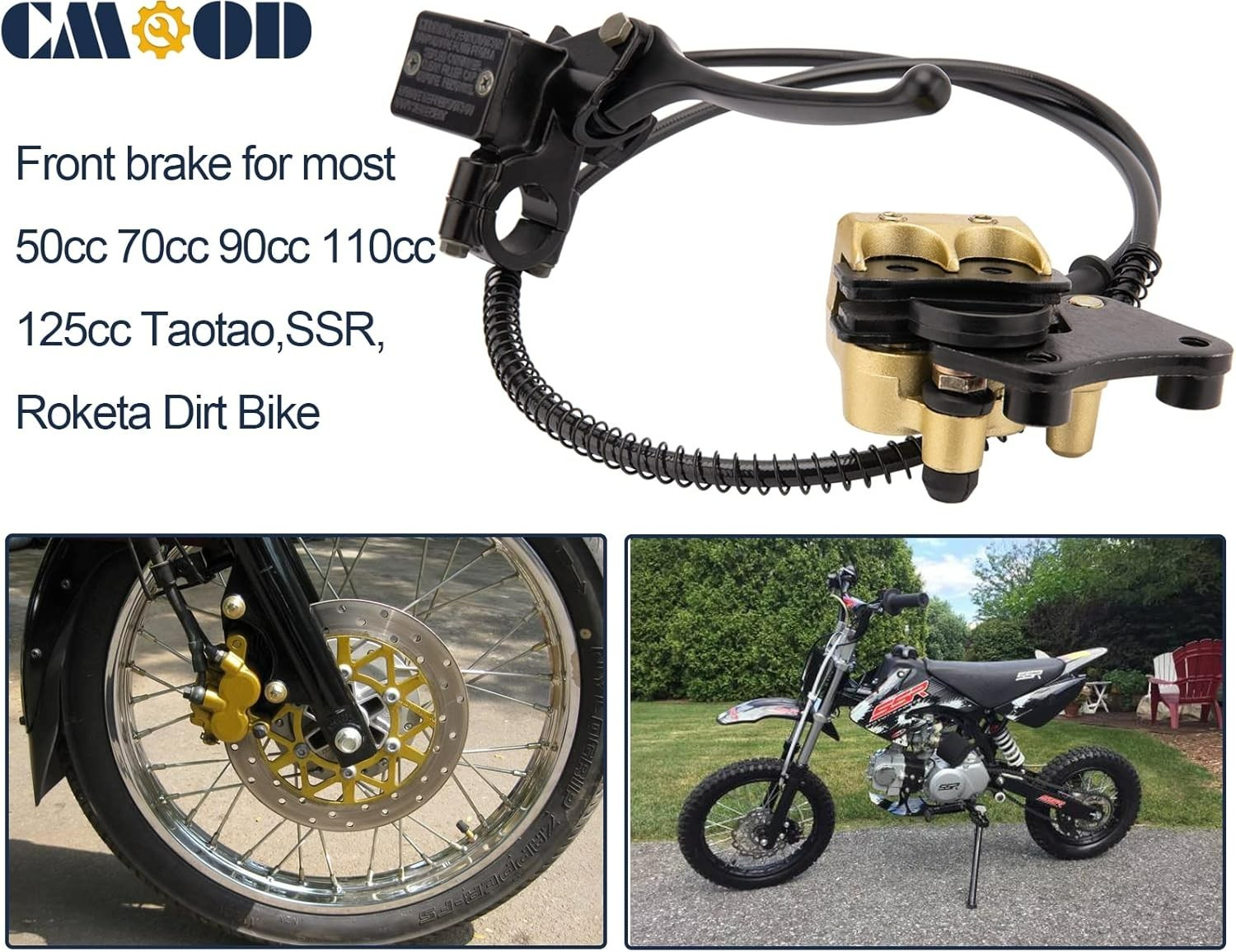 50-125cc ATV SSR Dirt/Pit Bike Front Disc Brake Master Cylinder Caliper Kit