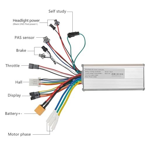 Ebike Brushless Motor Controller 500W 24V 36V 48V 25A LCD Display Kit with