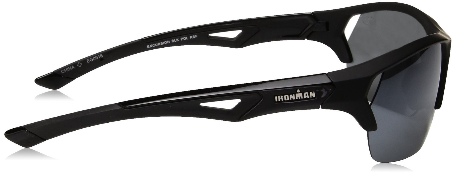 IRONMAN Men’s Excursion Sunglasses Wrap, Black, 63 mm