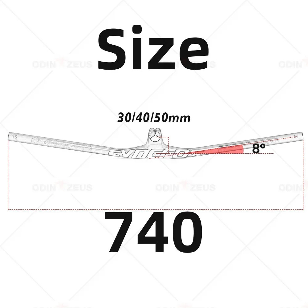 Full Carbon Mountain Bike Integrated Handlebar with Stem 8 Degree 30 40 50mm
