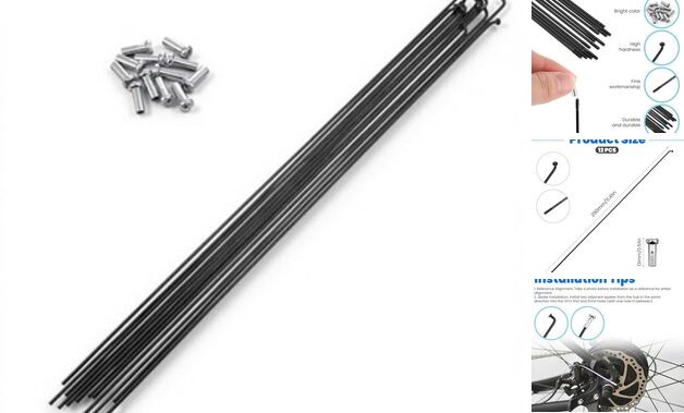 12pcs 290mm/11.4inch Stainless Steel Spokes Mountain Bike/Road Bike Steel 14G