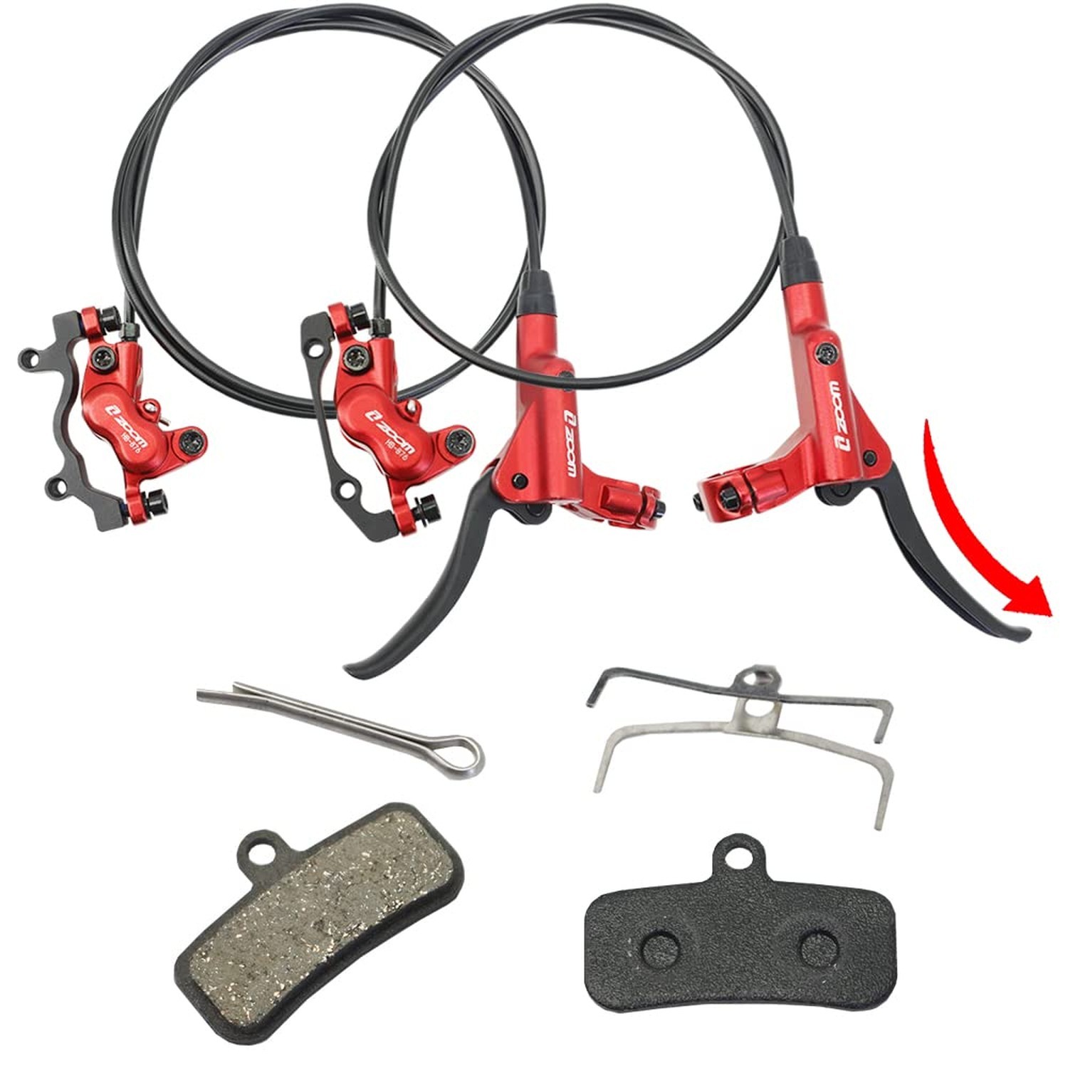 JFOYH zoom HB876 4-Piston Pre-Bled Hydraulic Disc Brake Set for Mountain Bike…