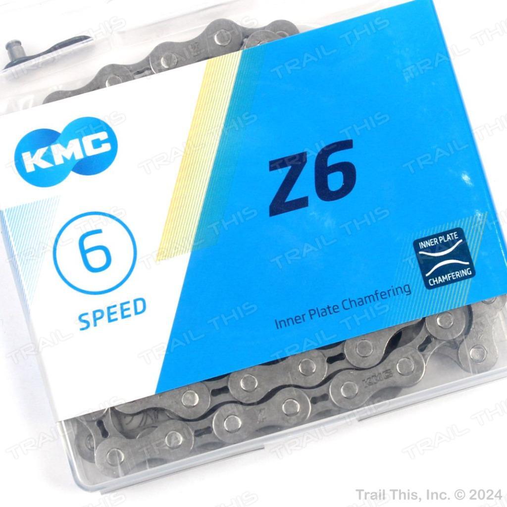 KMC Z6 6/7-Speed MTB Road Bike Chain 116L 3/32″ fits 7-Speed Shimano SRAM Gray