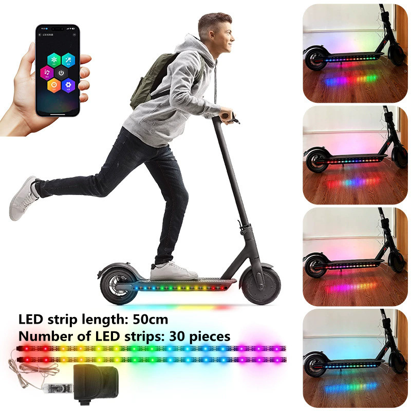 Bluetooth RGB LED Strip Light Remote Control for Electric Scooter Bicycle e-Bike