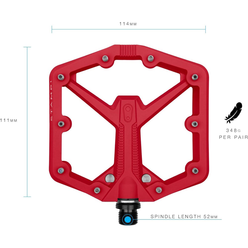 Crank Brothers Stamp 1 Gen 2 Composite Platform Pedals Large Red