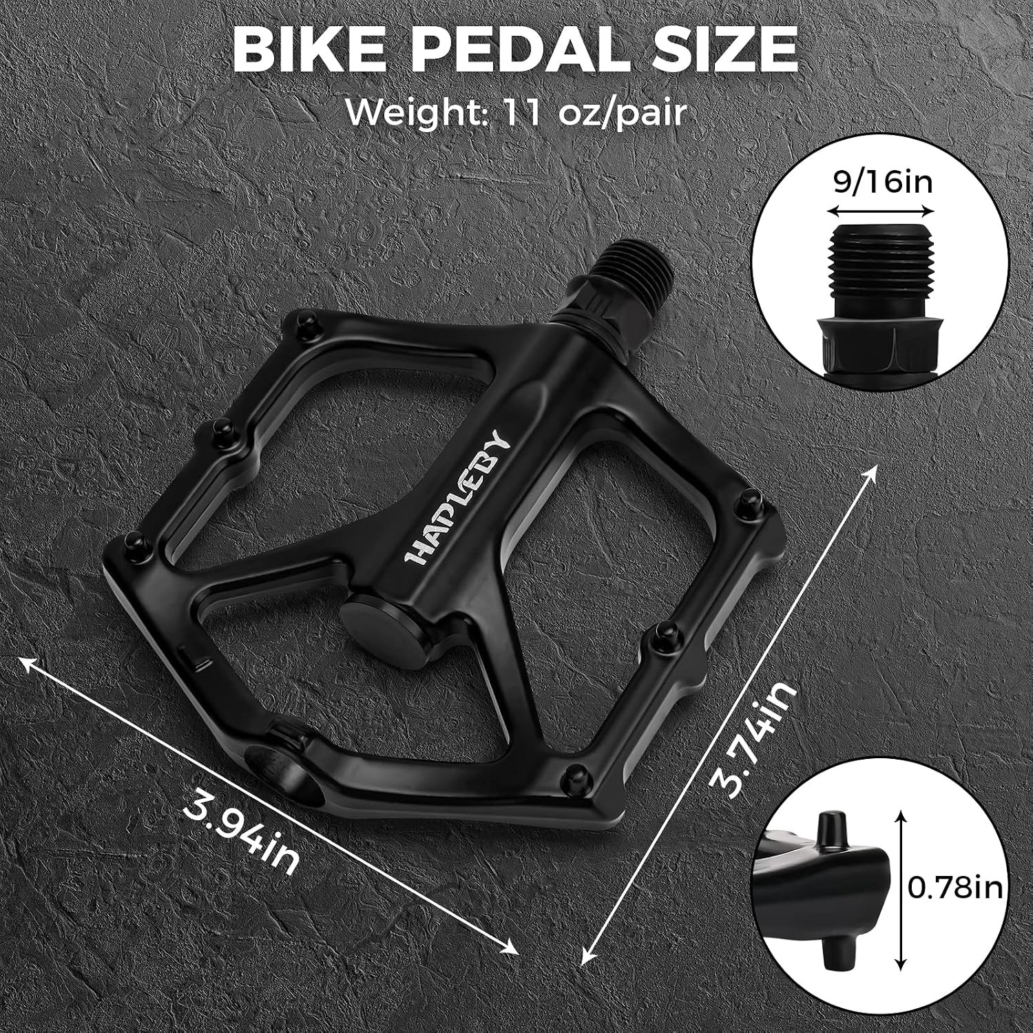 Premium Bike Pedals 9/16 Sealed Bearings Wide Platform Mountain Road Wrench