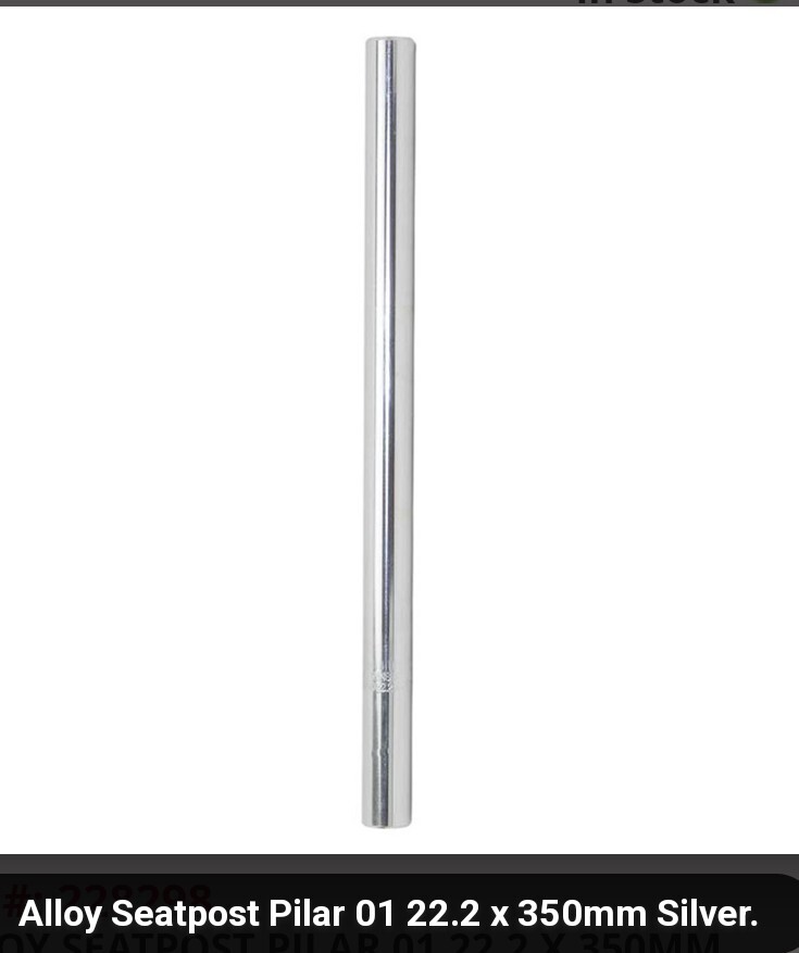 NEW BLACK ALLOY BICYCLE SEAT POST 22.2X350MM LONG (SILVER/CHROME ALSO)