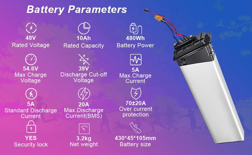 48V 10Ah Folding E-Bike Battery for ANCHEER TotGuard Pioneer Electric Bike UL