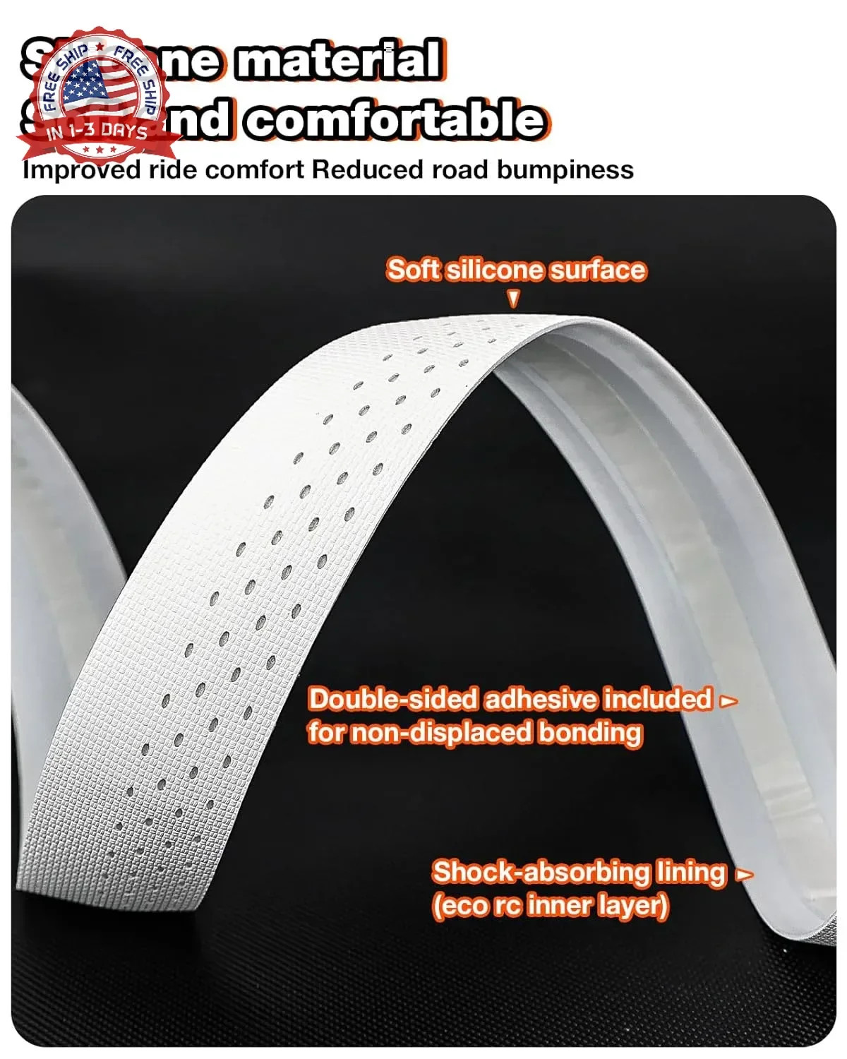 Bike Handlebar Tape for Road Bike, EVA Bicycle Handlebar Tape with Silicone Surf
