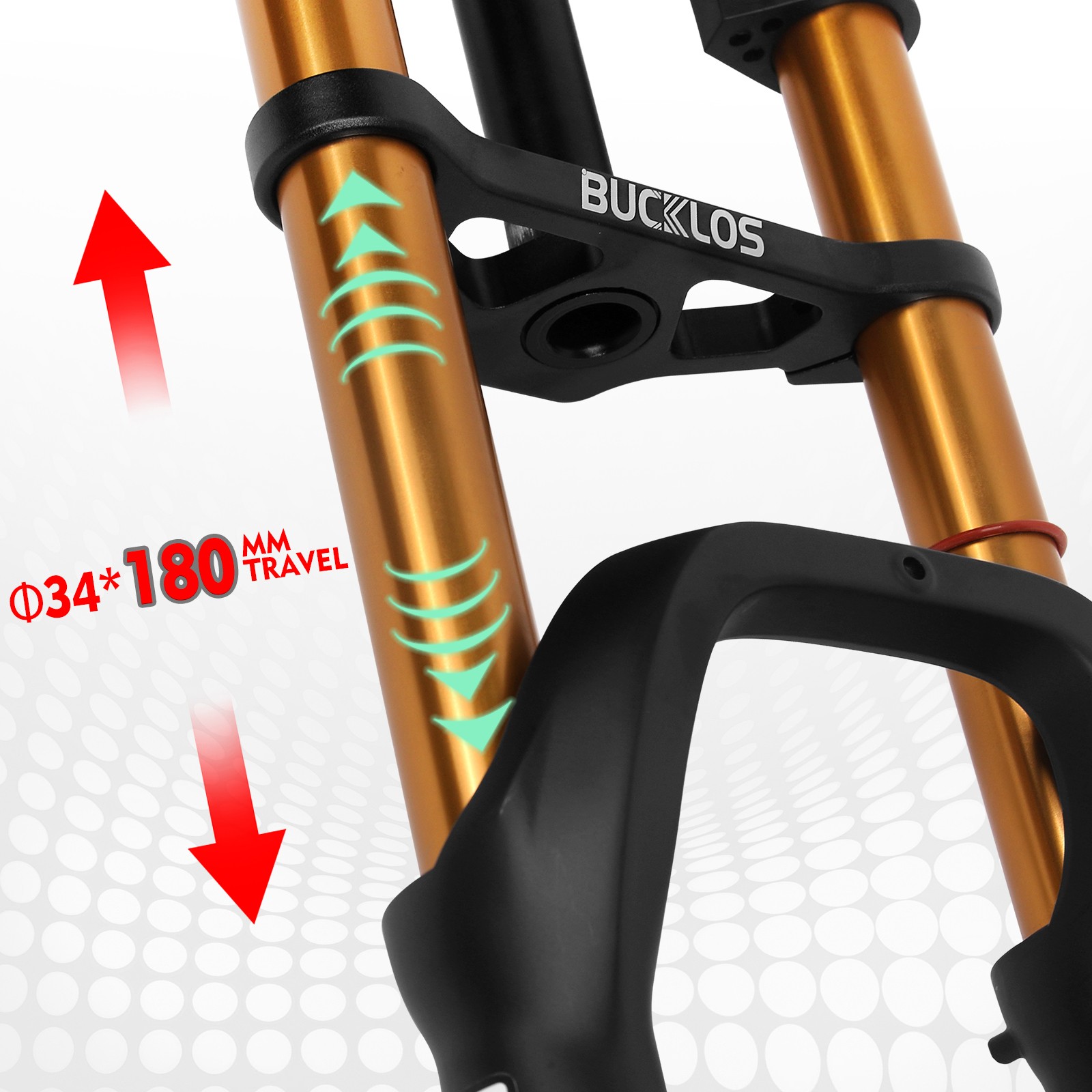 BUCKLOS 20 inch 4.0 Fat Tire E-Bike Air Suspension Fork 180mm Travel Front Forks