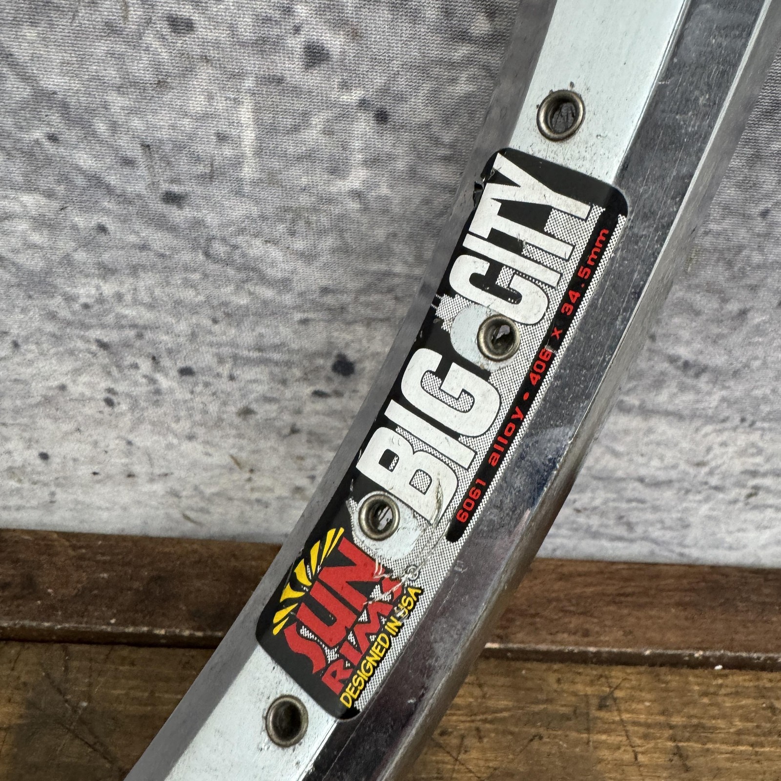 VIntage Sun Big City 20in BMX Rim 36H 406×34.5mm Chrome DENT Damaged