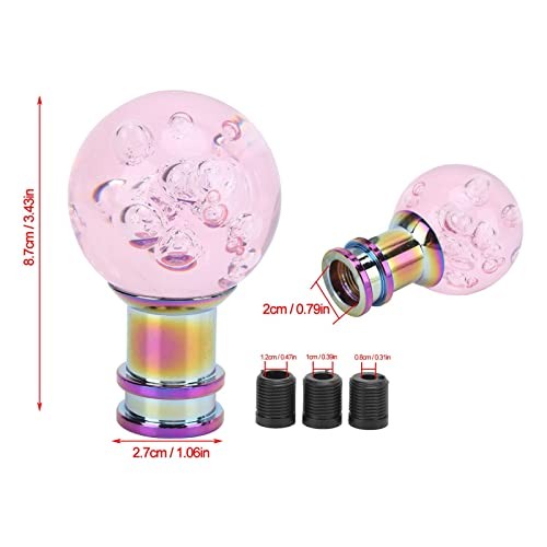 Universal Manual Gear Shift Knob, Crystal Bubble Acrylic Design with 3