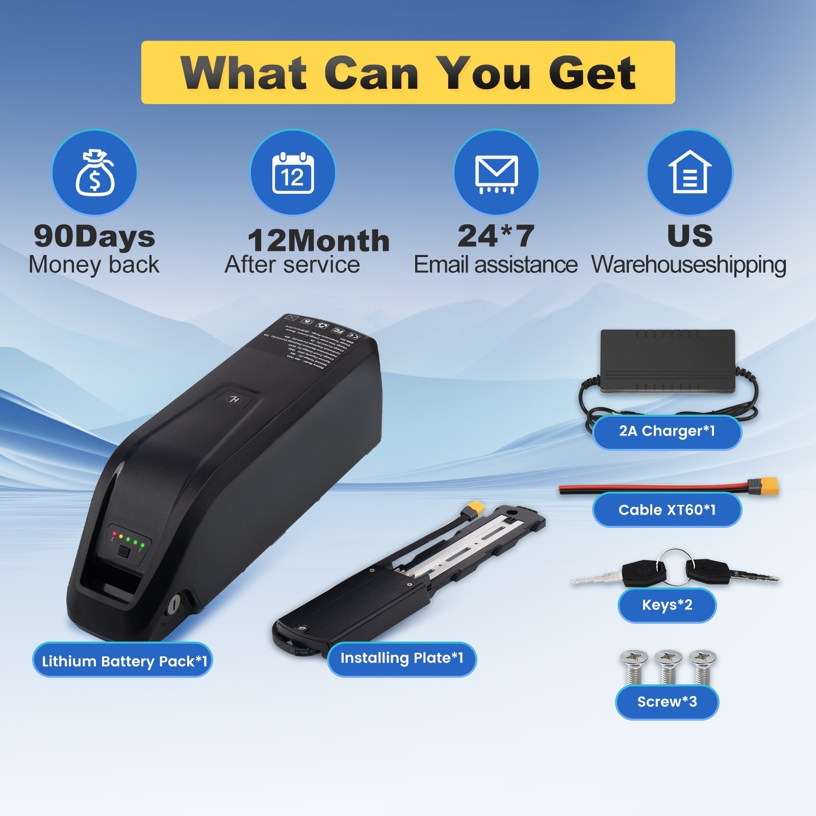 Electric Bicycle 48V 15Ah Hailong Lithium Ebike Battery F o 0-1000W 4Pin/5Pin.